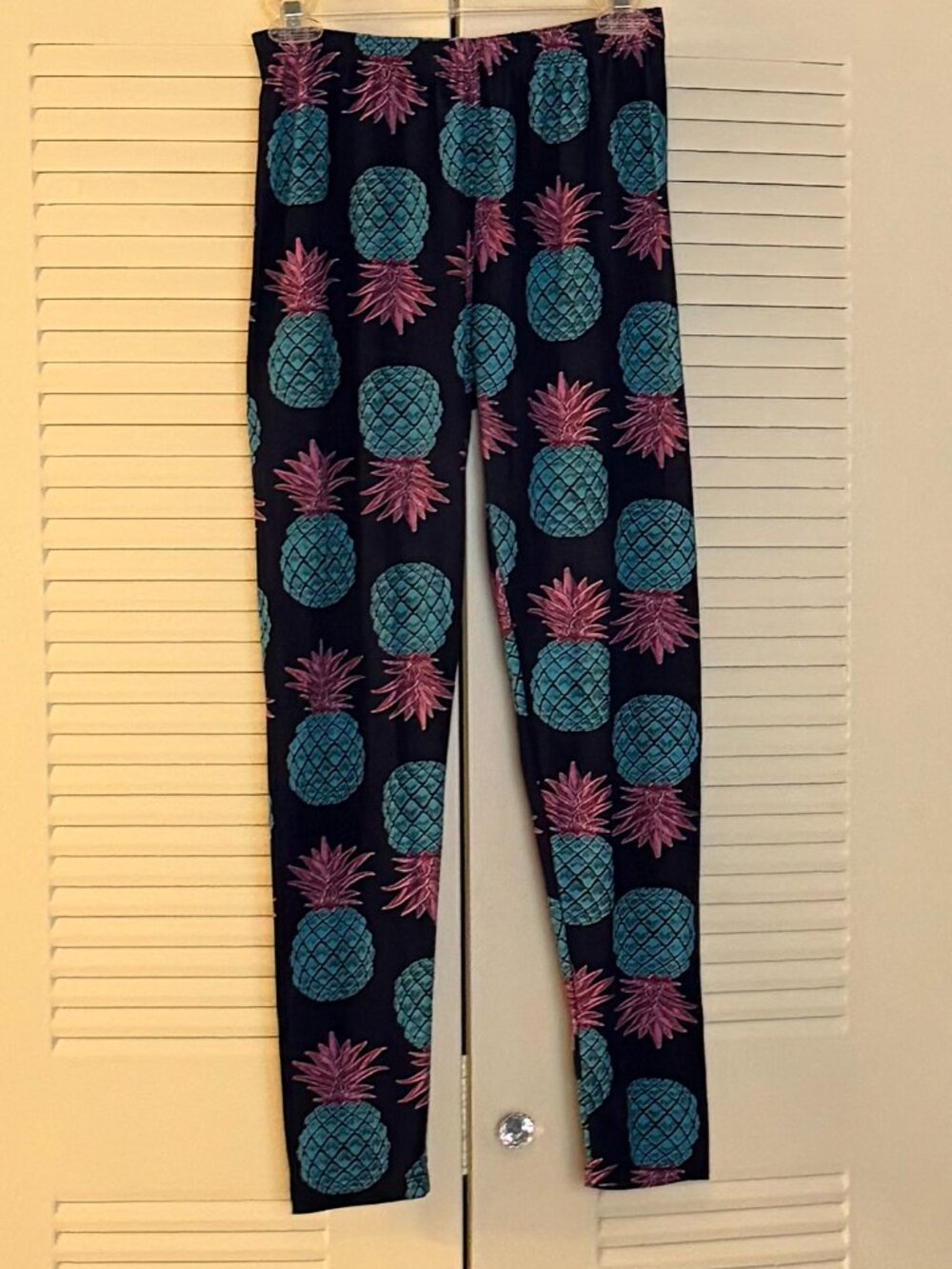 Thalia Navy ‘Pineapple’ Leggings Plus Size**